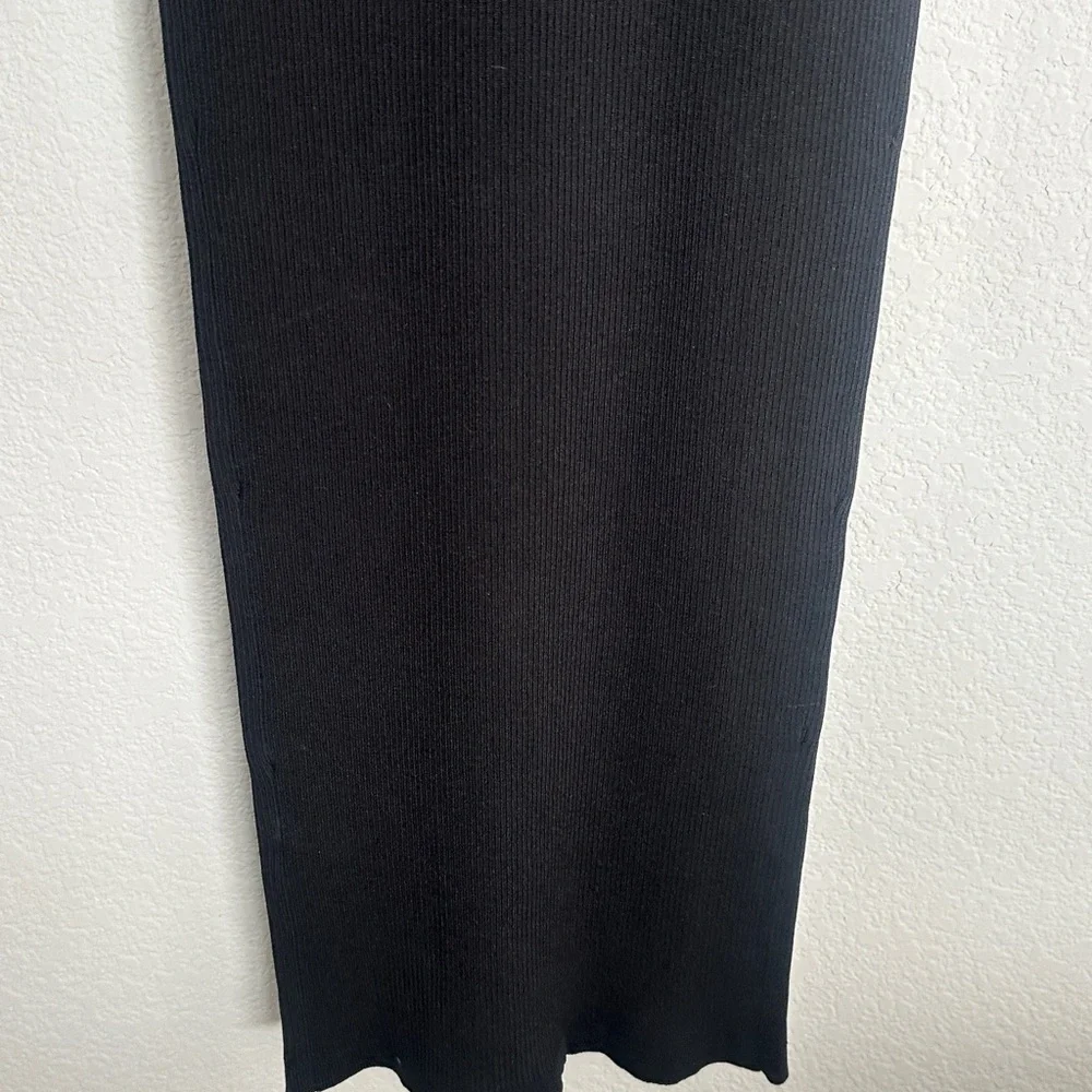 NWT RIVER ISLAND Rhinestone covered black ribbed knot dress 4 - Picture 11 of 11